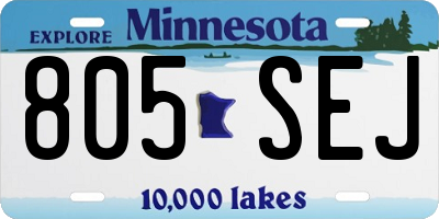 MN license plate 805SEJ