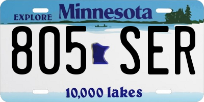 MN license plate 805SER