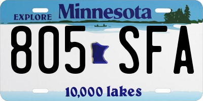 MN license plate 805SFA