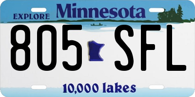 MN license plate 805SFL