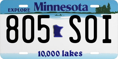 MN license plate 805SOI