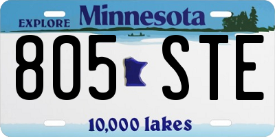 MN license plate 805STE