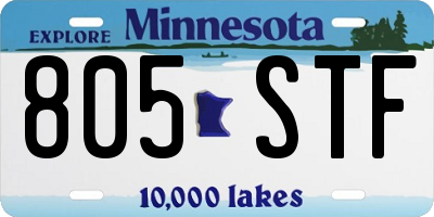 MN license plate 805STF