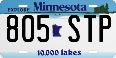 MN license plate 805STP