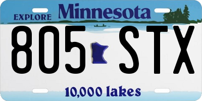 MN license plate 805STX
