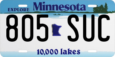 MN license plate 805SUC