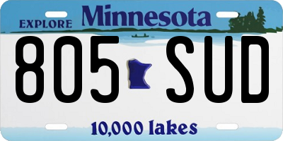 MN license plate 805SUD
