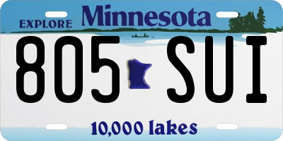 MN license plate 805SUI