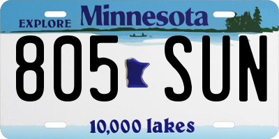 MN license plate 805SUN