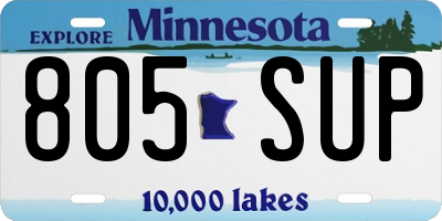 MN license plate 805SUP