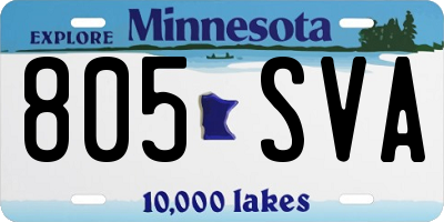 MN license plate 805SVA