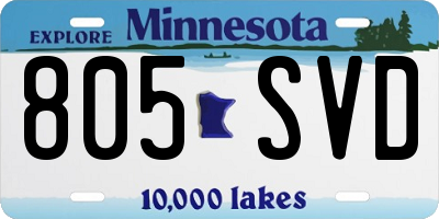 MN license plate 805SVD