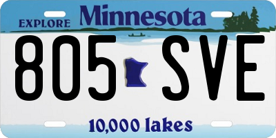 MN license plate 805SVE