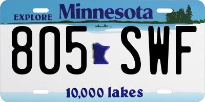 MN license plate 805SWF