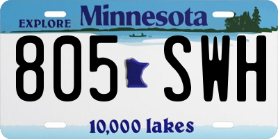 MN license plate 805SWH