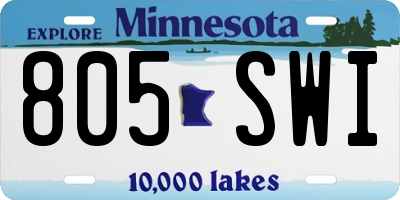 MN license plate 805SWI