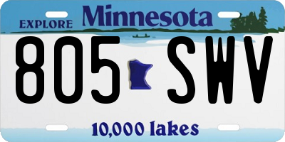 MN license plate 805SWV