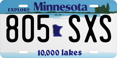 MN license plate 805SXS