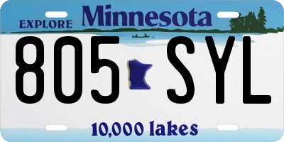 MN license plate 805SYL