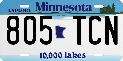 MN license plate 805TCN
