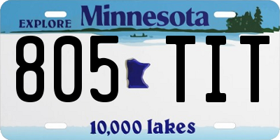 MN license plate 805TIT