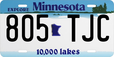 MN license plate 805TJC