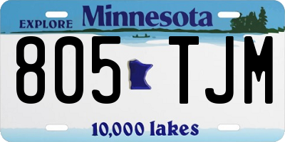 MN license plate 805TJM