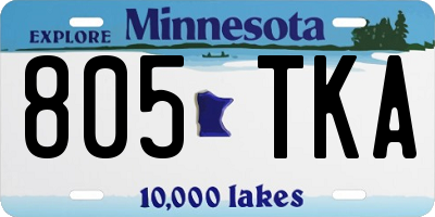 MN license plate 805TKA