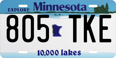MN license plate 805TKE