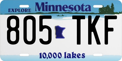 MN license plate 805TKF