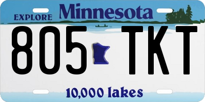 MN license plate 805TKT
