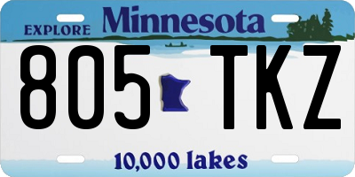MN license plate 805TKZ