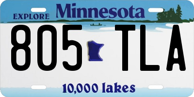 MN license plate 805TLA