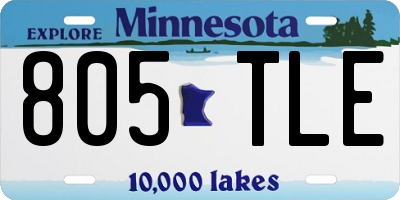 MN license plate 805TLE