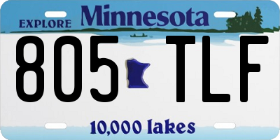 MN license plate 805TLF