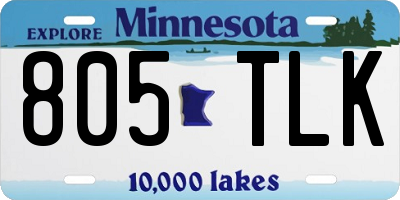 MN license plate 805TLK