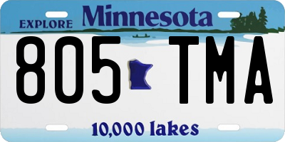 MN license plate 805TMA
