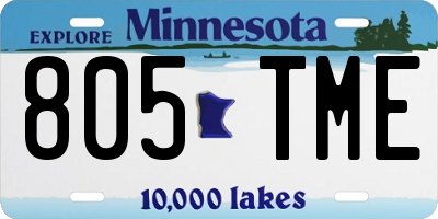 MN license plate 805TME