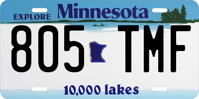 MN license plate 805TMF