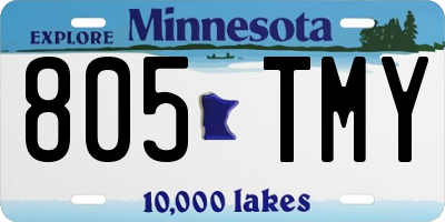 MN license plate 805TMY