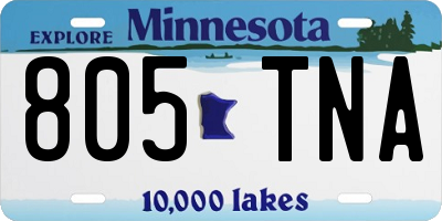 MN license plate 805TNA