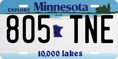 MN license plate 805TNE