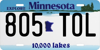 MN license plate 805TOL