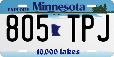 MN license plate 805TPJ