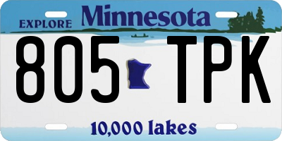 MN license plate 805TPK