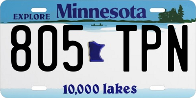 MN license plate 805TPN