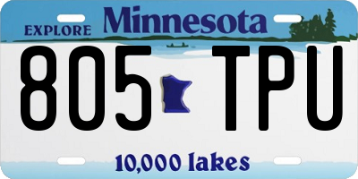 MN license plate 805TPU