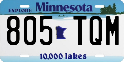 MN license plate 805TQM