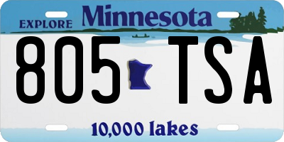 MN license plate 805TSA