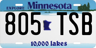 MN license plate 805TSB